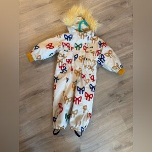 Mini Rodini winter snowsuit with Multicolor Bow Print -2T